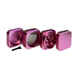 Best Buds ''The Cube'' Square Aluminium Grinder Pink (50mm)