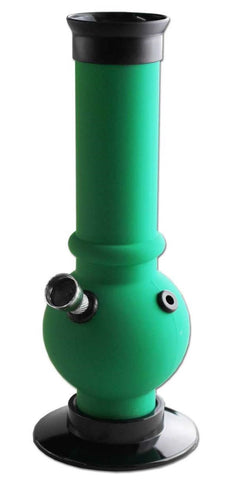 Black Leaf Acrylic Sturdy Bong Green