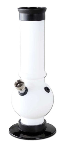 Black Leaf Acrylic Sturdy Bong White