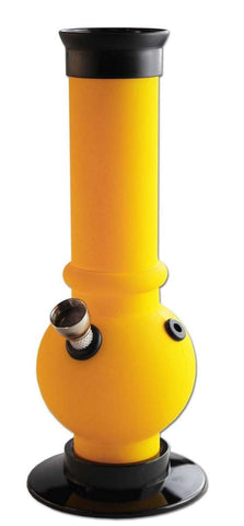 Black Leaf Acrylic Sturdy Bong Yellow
