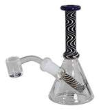 Black Leaf Oil Bong Dab Rig Black White