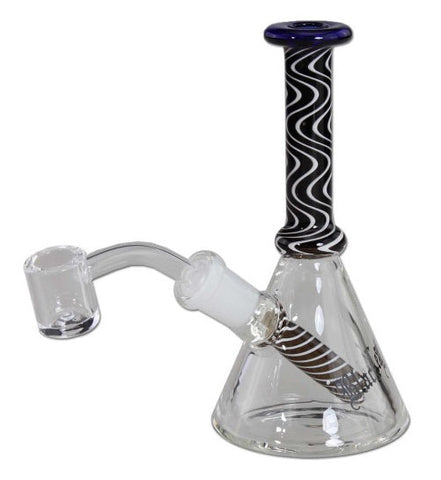 Black Leaf Oil Bong Dab Rig Black White