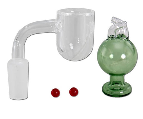 Black Leaf Quartz Banger Carb Cap Terp Pearls Set