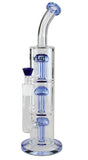 Black Leaf Triple 8-Arm Percolator Bong Blue