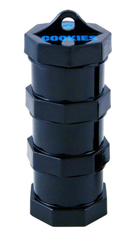 Cookies 3 Parts Black Stacked Small Storage Jar