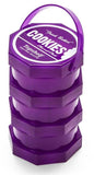 Cookies 3 Parts Purple Stacked Storage Jar