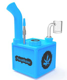 Piecemaker ''Glow Cube'' Silicone Dab Rig Blue