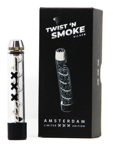 Twist 'n Smoke Glass Blunt Silver Amsterdam edition