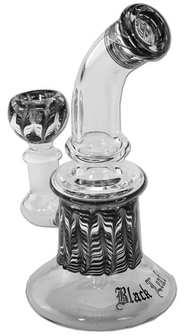Black Leaf Black Glass Bubbler