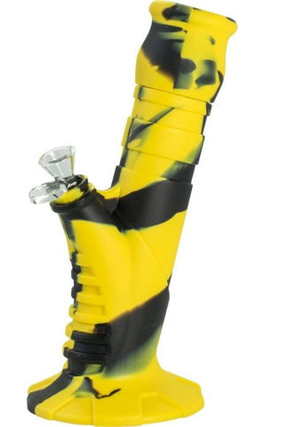 Silicone Unbreakable Beaker Bong - Black/Yellow