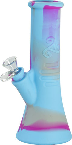 Silicone Unbreakable Beaker Bong - Blue/Purple