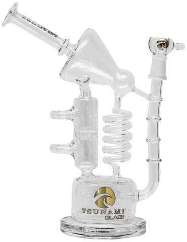 Tsunami Twisted Sprinkler Honeycomb Recycler Bong