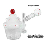 Black Leaf ''Cupcake'' Glass Percolator Bong White
