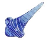 Black Leaf Glass Carb Cap Dabber Spiral - Blue