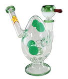 Black Leaf ''Spotted Egg'' Small Glass Percolator Bong Green