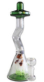 Black Leaf ''Toadstools'' Glass Bong Green