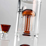 Black Leaf Triple 8-Arm Percolator Bong Amber