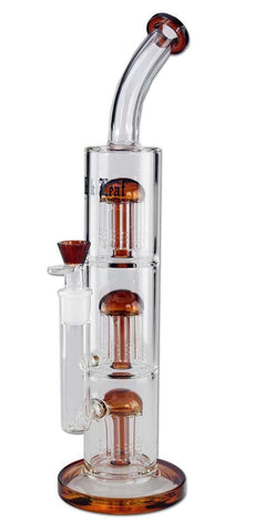 Black Leaf Triple 8-Arm Percolator Bong Amber