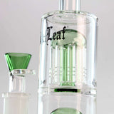 Black Leaf Triple 8-Arm Percolator Bong Green
