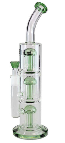 Black Leaf Triple 8-Arm Percolator Bong Green