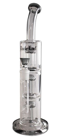 Black Leaf Triple 8-Arm Percolator Bong Grey