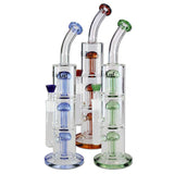 Black Leaf Triple 8-Arm Percolator Bong Grey