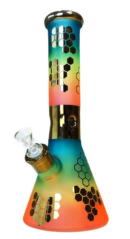 Black Sheep ''Rainbow Bee Hexagon'' Beaker Bong