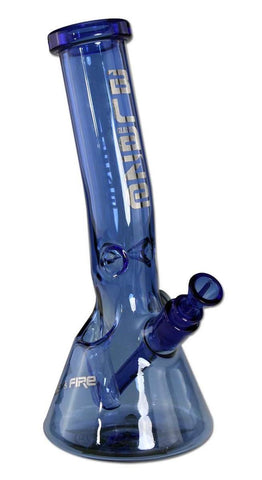 Blaze ''Fire/Ice'' Bong With Lighter Holder Blue