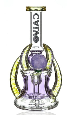 Calvo ''Yellow Horn'' Recycler Bong Purple/Yellow