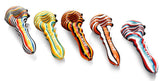 Calvo ''Circled Spoon'' Glass Smoking Pipe - White/Red/Blue