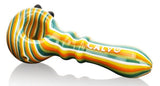 Calvo ''Circled Spoon'' Glass Smoking Pipe - Light Multicolour