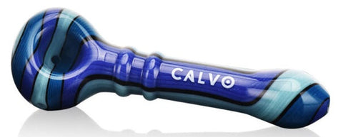 Calvo ''Signature Spoon'' Glass Smoking Pipe - Blue