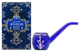 Hemper ''Jeweled Egg'' Glass Sherlock Hand Smoking Pipe Blue