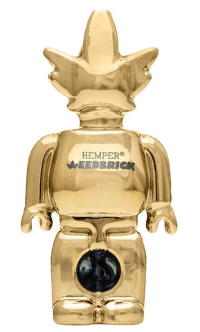 Hemper ''Weedbrick'' Glass Hand Smoking Pipe Glossy Gold