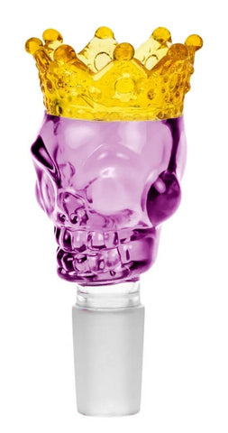 Skull King Glass Bong Bowl - Purple (18 mm)