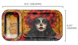 V-Syndicate ''Duotray'' Metal Rolling Tray With Stash Box - Calavera